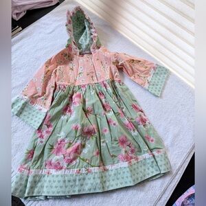 Jelly The Pug Pink and Green Heart Dress